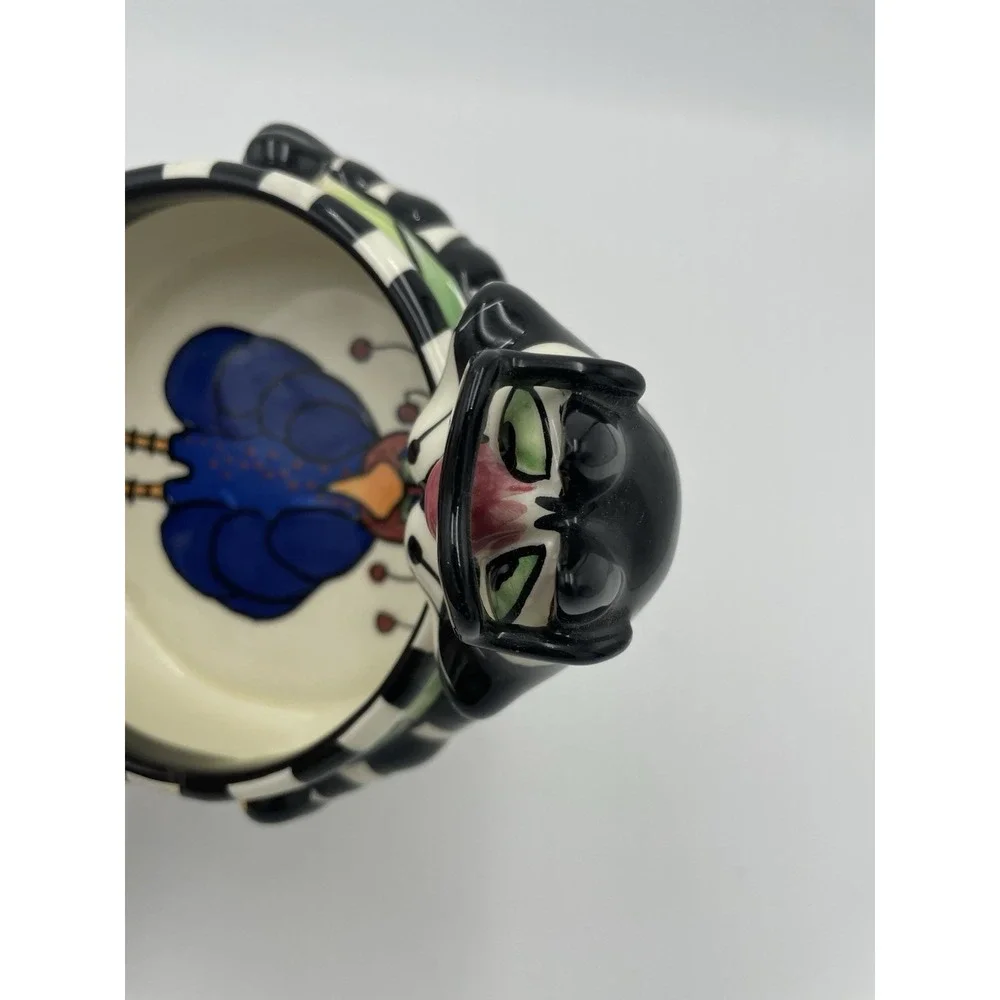 SWAK  Lynda Corneille Clancy the Cat Ceramic Bowl Dish Unique Collectible Signed
